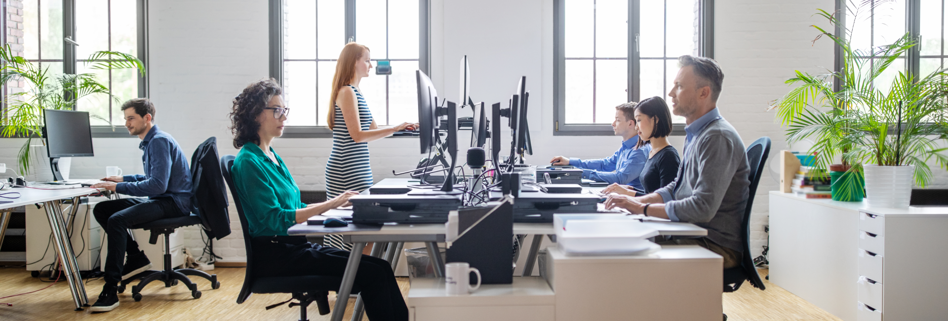 Person working on computer. 