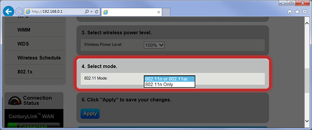 Change wifi-channel 5ghz Step 10