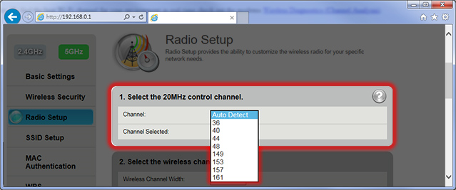 Change wifi-channel 5ghz Step 7