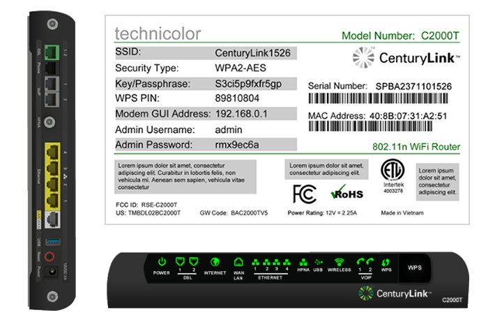 Technicolor C2000T modem