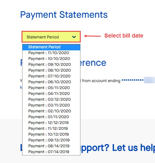 Prepaid payment statements dates