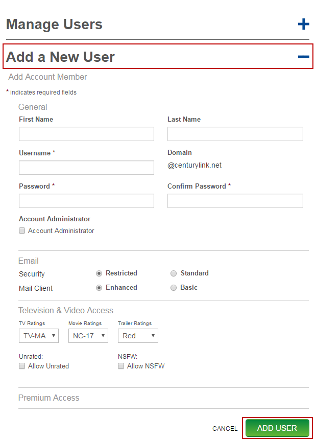 Add New Email address screenshot